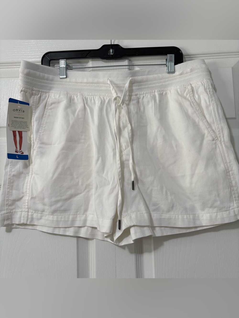 Women's White Drawstring Lounge Shorts